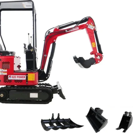 Minibagger, mit Kettenantrieb, Benzinmotor, verstellbarem Fahrwerk, schwenkbarem Baggerarm (BKB851K)