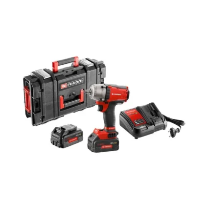 FACOM Akku-Schlagschrauber (1/2), 18 V, incl. 2x Akku 5 Ah, Schnellladegerät, Zubehör, Box
